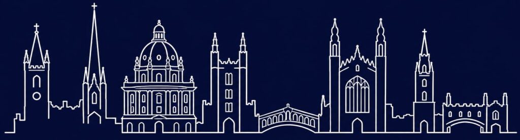 Oxford and Cambridge skyline representing the academic background and quality of Twikz's Oxbridge and leading-university editors